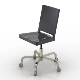 Office Simple Wheels Chair 3d model