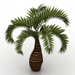 Small Palm In Ceramic Pot 3d model