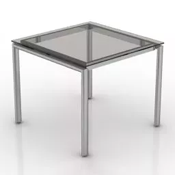 Square Coffee Table Glass Top 3d model