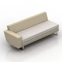 Sectional Sofa Curved Side Edge With Pillow 3d model
