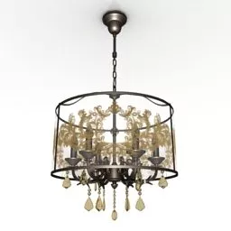 Pendant Lamp Cubic Square Glass Shade 3d model