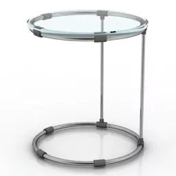 Circle Glass Table With Round Stand 3d model Circle Glass Table With Round Stand 3d model