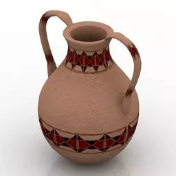 Terracotta Jug With Decoration 3d model