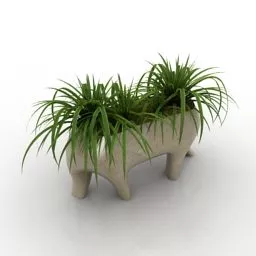 Potted Plant With Leg 3d model