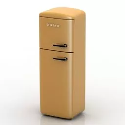 Yellow Smeg Refrigerator 3d model
