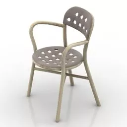 Coffee Armchair With Dotted Pattern Seat 3d model