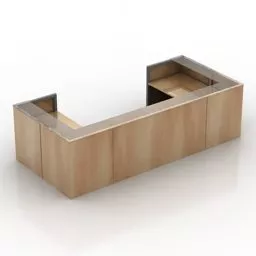 U Table Reception Wood Material 3d model