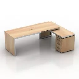 L Table With Drawer Free 3d Model - .3ds, .Gsm - Open3dModel