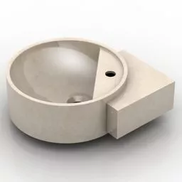 Round Sink Polished Stone 3d model