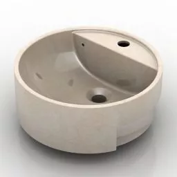 Round Sink Stone Brown Color 3d model