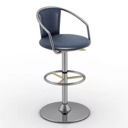 Steel Bar Chair With Round Stand 3d model