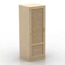 Tall Locker With Louver Door 3d model