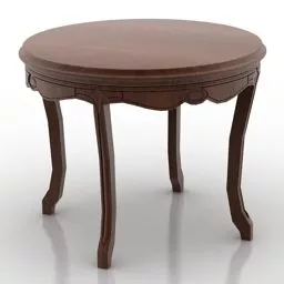 Bedside Table With Curved Side Panel 3d model