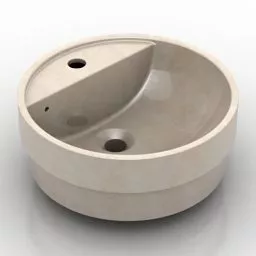 Kitchen Stone Sink Brown Color 3d model