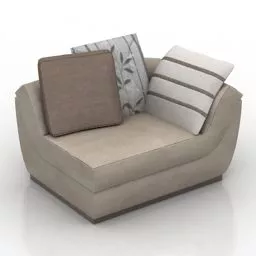 Set Of Pillow With Edges Decoration 3d model