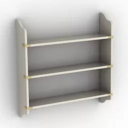 White Wall Shelf Simple 3d model