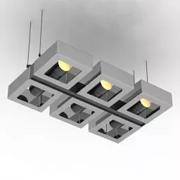 High Floor Lamp Crystal Square Shade 3d model