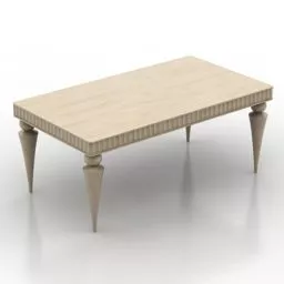 Antique Table Ash Wooden Top 3d model
