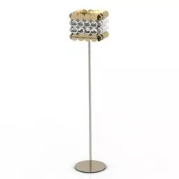 Floor Lamp With Circular Pattern Shade 3d model