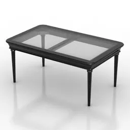 Antique Dressing Table With Curved Mirror 3d model