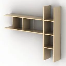 Wall Shelf T Shape, Ash Wooden 3d model