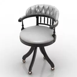 Modern Armchair With Curved Back Shape 3d model