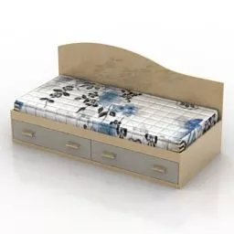 Kid Bed With Divider 3d model