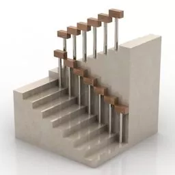 Entrance Indoor Stair L Shape 3d model