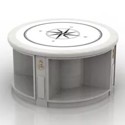 Round Table With Circle Star Texture On Top 3d model