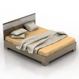 Double Bed Retro Texture 3d model