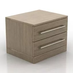 Simple Nightstand Ash Wooden 3d model