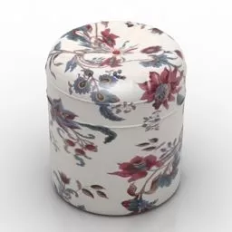 Seat With Floral Textures 3d model