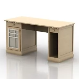 Stool Table With Drawers 3d model
