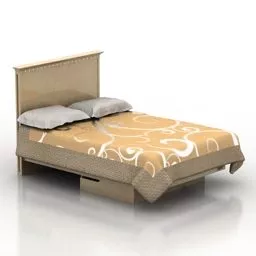Retro Steel Bed With Mattress 3d model