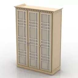 White Bedside Table Antique Style 3d model