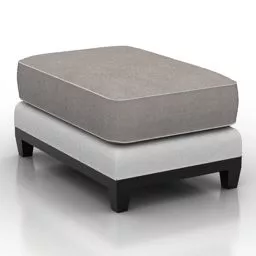 Ottoman Seat Black Wooden Base 3d model