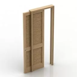 Slide Door With Rail 3d model