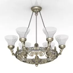 Boutique Bronze Chandelier 3d model