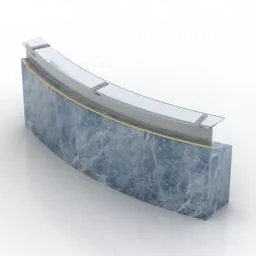Curved Reception Marble Finish 3d model