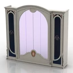 Asian Royal Big Mirror Carved Frame 3d model