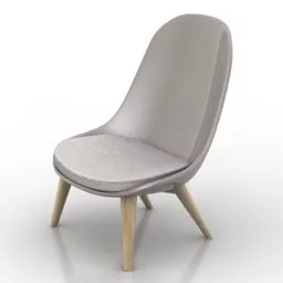 Chrome Bar Chair Curved Frame Back 3d model