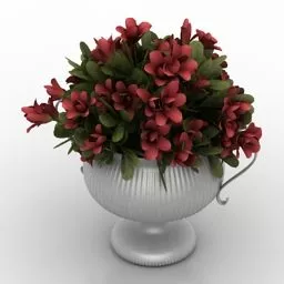 Vase Lily Flower Decoration 3d model