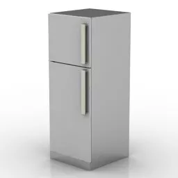Grey Refrigerator One Door 3d model
