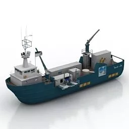 Small Cargo Ship 3d model