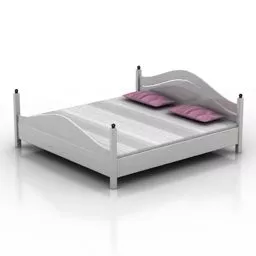 Simple White Bed 3d model Simple White Bed 3d model
