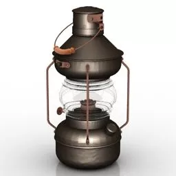 Rustic Oil Lamp 3d model