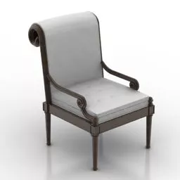 Simple Armchair With Wheels 3d model