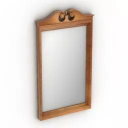 Mirror With Wood Frame 3d model