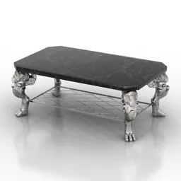 Boutique Coffee Table With Black Marble Top 3d model
