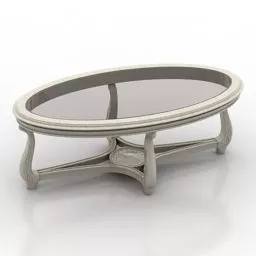Antieke glazen ovale salontafel 3D-model